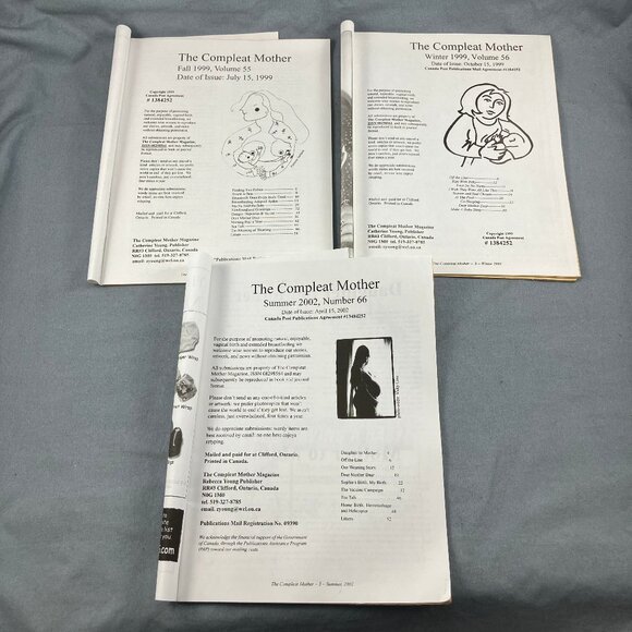 Compleat Mother Magazine 3 Issues 1999 #55-56 and 2002 #66 Pregnancy & Birth - Picture 3 of 4